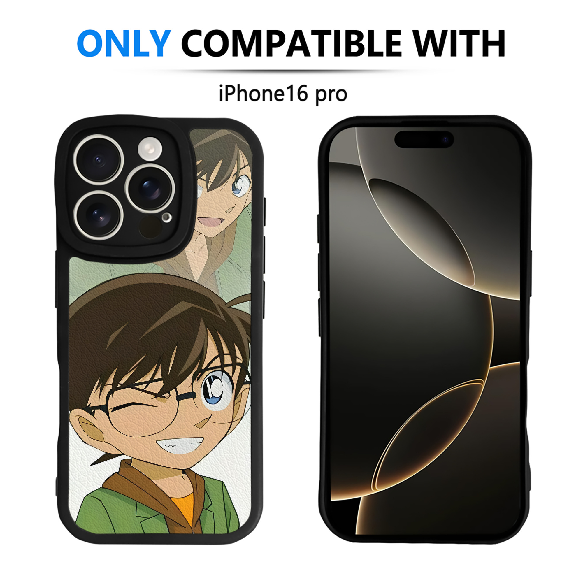 （画像用） 名探偵コナン Detective Conan 【iPhone 16シリーズ対応】シリコンスマホケース（レザー調） 材質：シリコン